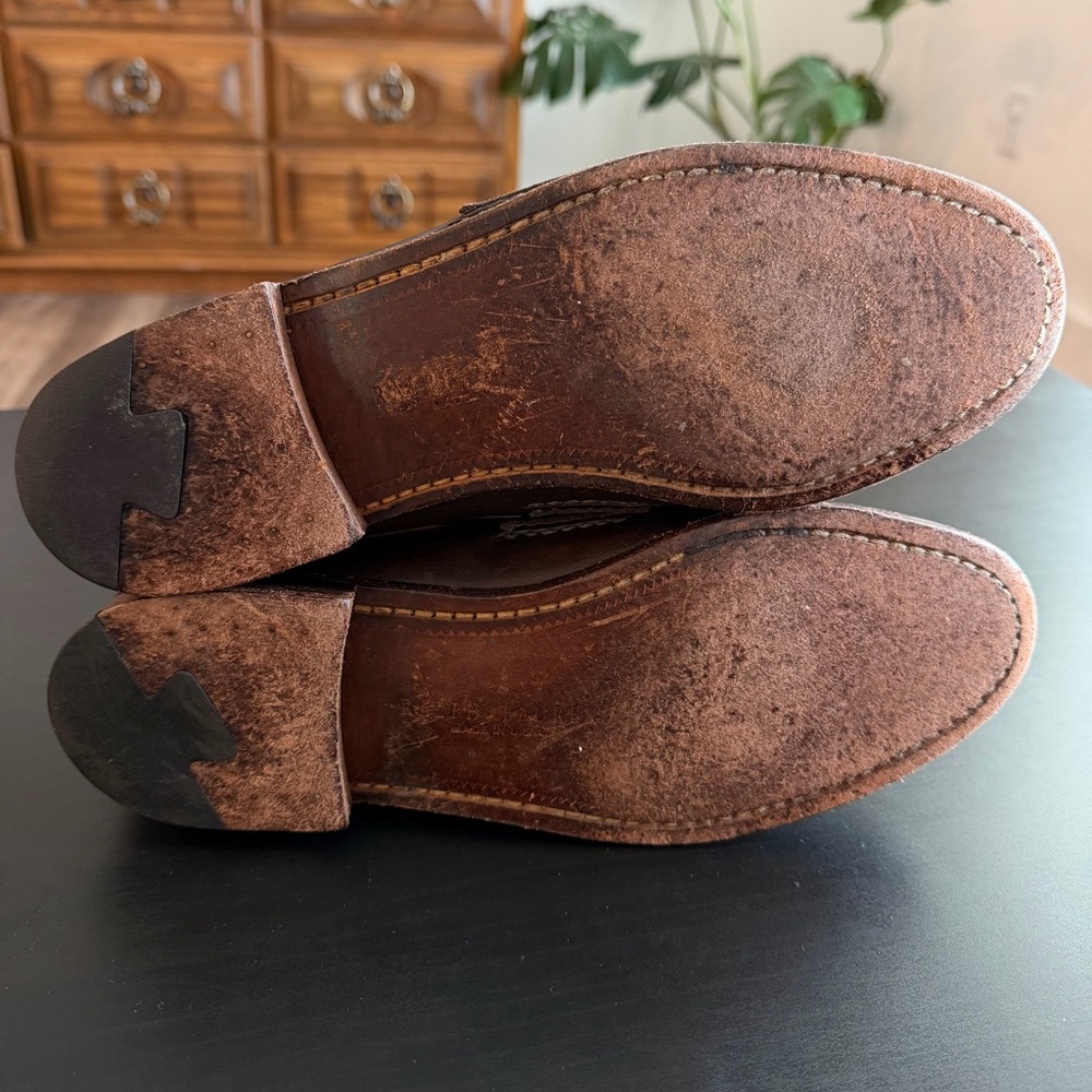 Ralph Lauren Made in USA Brown Calfskin Penny Loafers - Picture 5 of 8